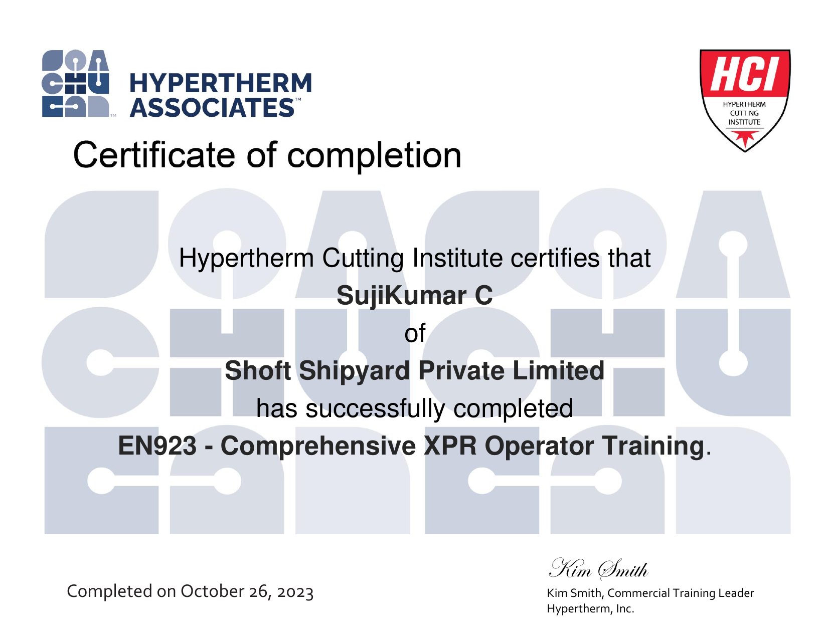 XPR Plasma Operator Training