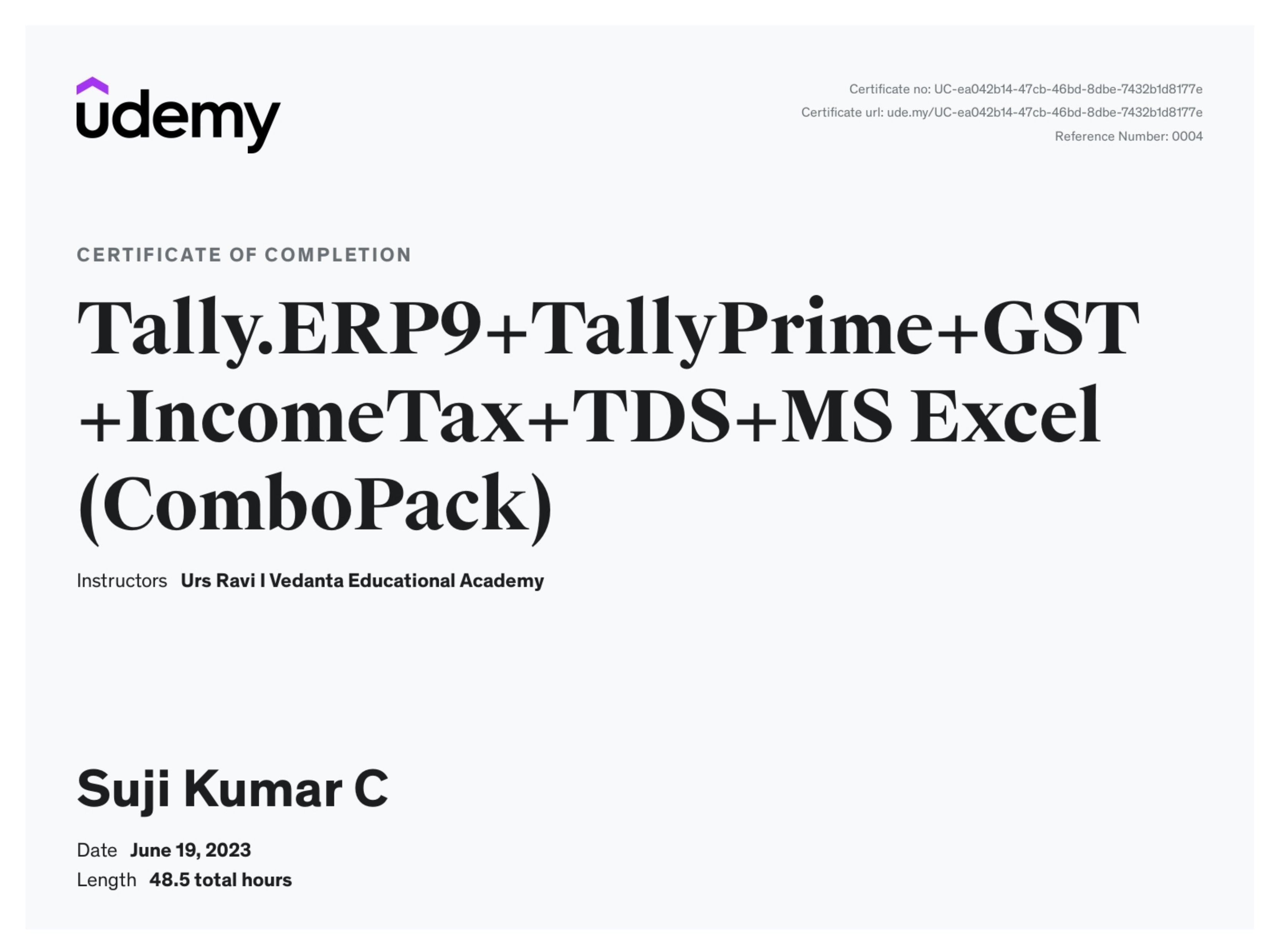 Tally with MS Excel