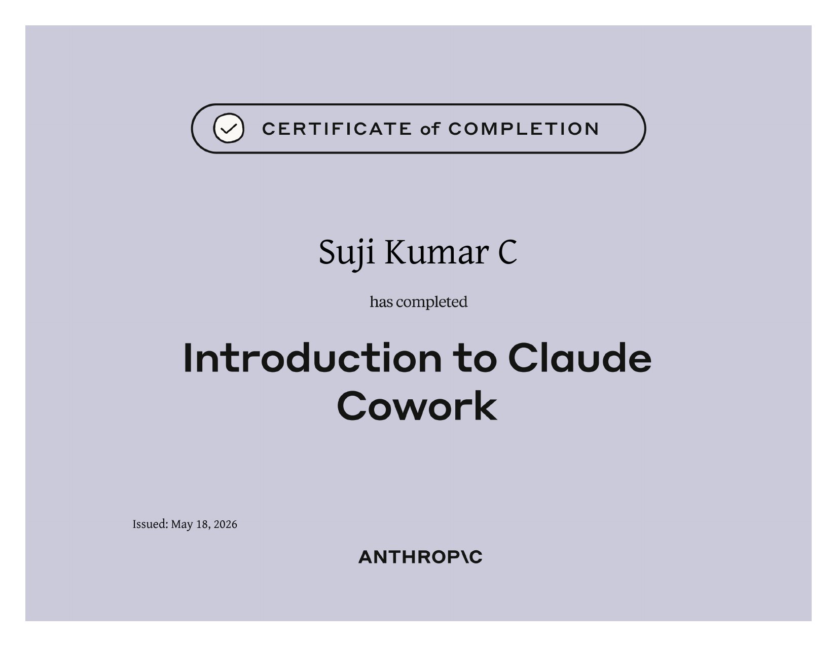 Professional Certificate I